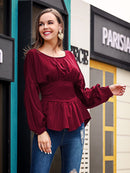 Effortless Style: Exposed Seams Round Neck Blouse at Burkesgarb
