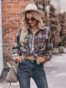 Effortlessly Stylish: Plaid Dropped Shoulder Longline Shirt at Burkesgarb