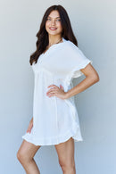 Embrace Effortless Elegance with our White Ruffle Hem Dress