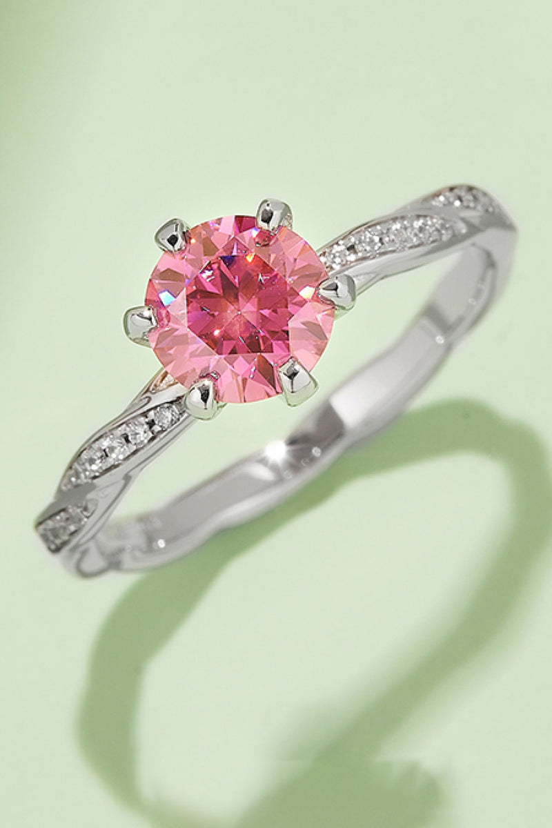 Exquisite Brilliance: 1 Carat Moissanite Contrast Ring at Burkesgarb