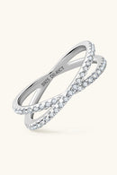 Embrace Radiance and Style with the Moissanite 925 Sterling Silver Crisscross Ring