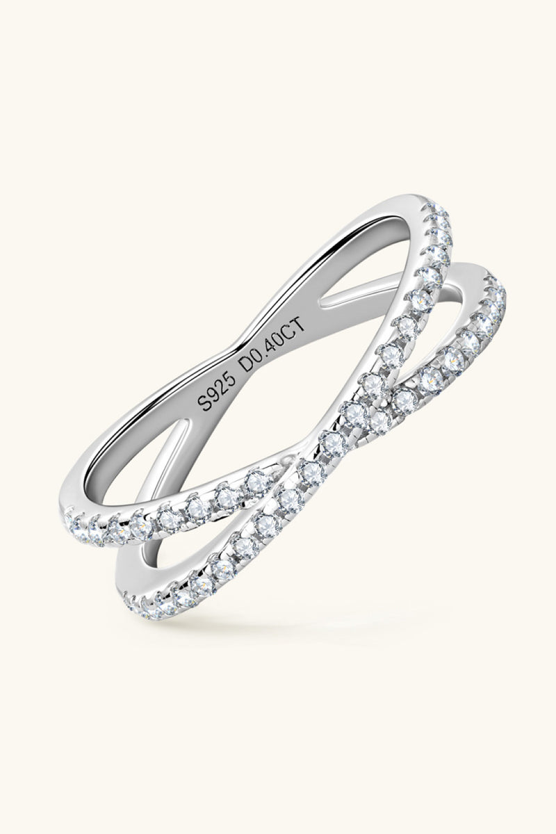 Embrace Radiance and Style with the Moissanite 925 Sterling Silver Crisscross Ring