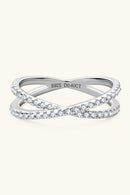 Embrace Radiance and Style with the Moissanite 925 Sterling Silver Crisscross Ring
