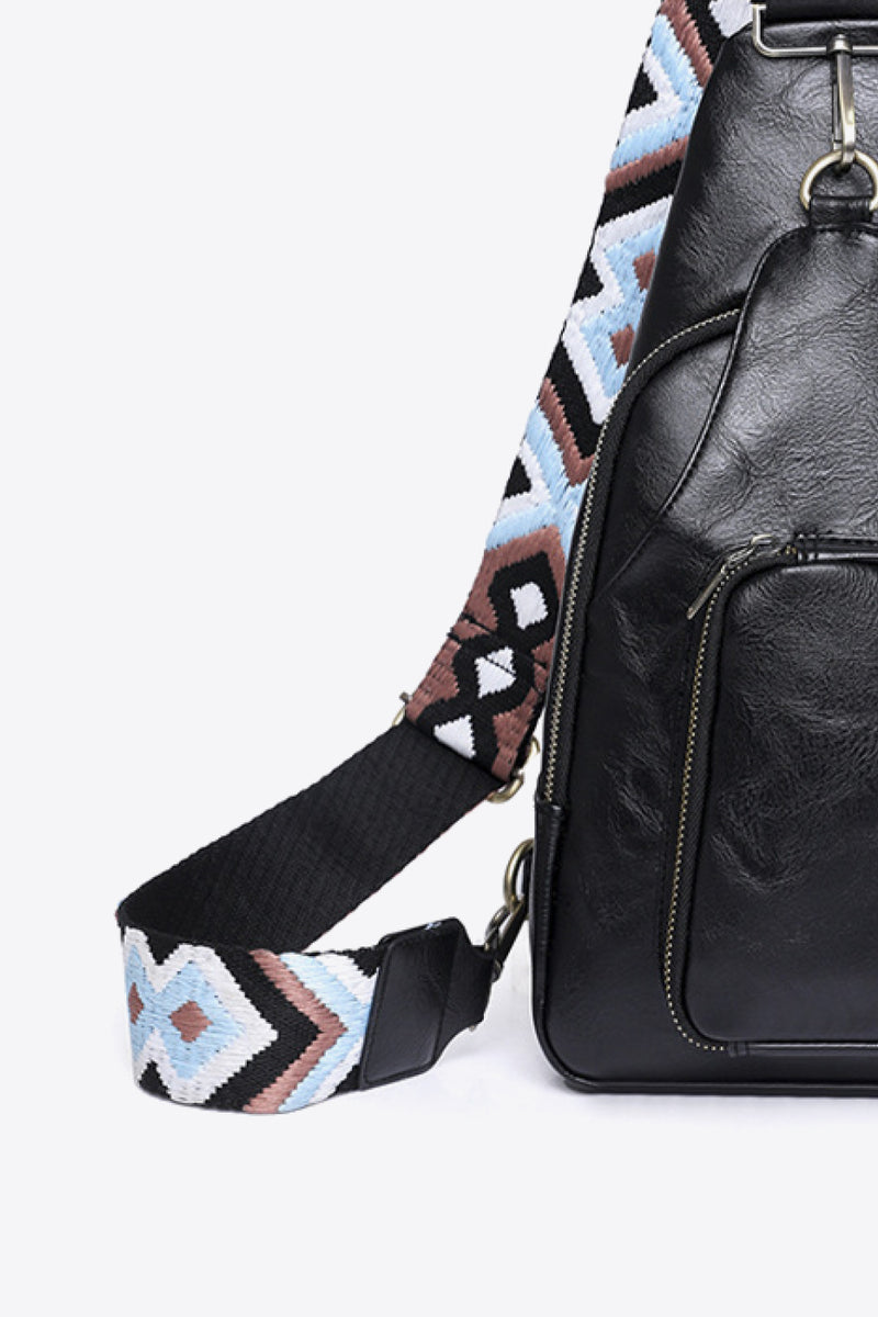 Explore in Style with the Burkesgarb Take A Trip PU Leather Sling Bag