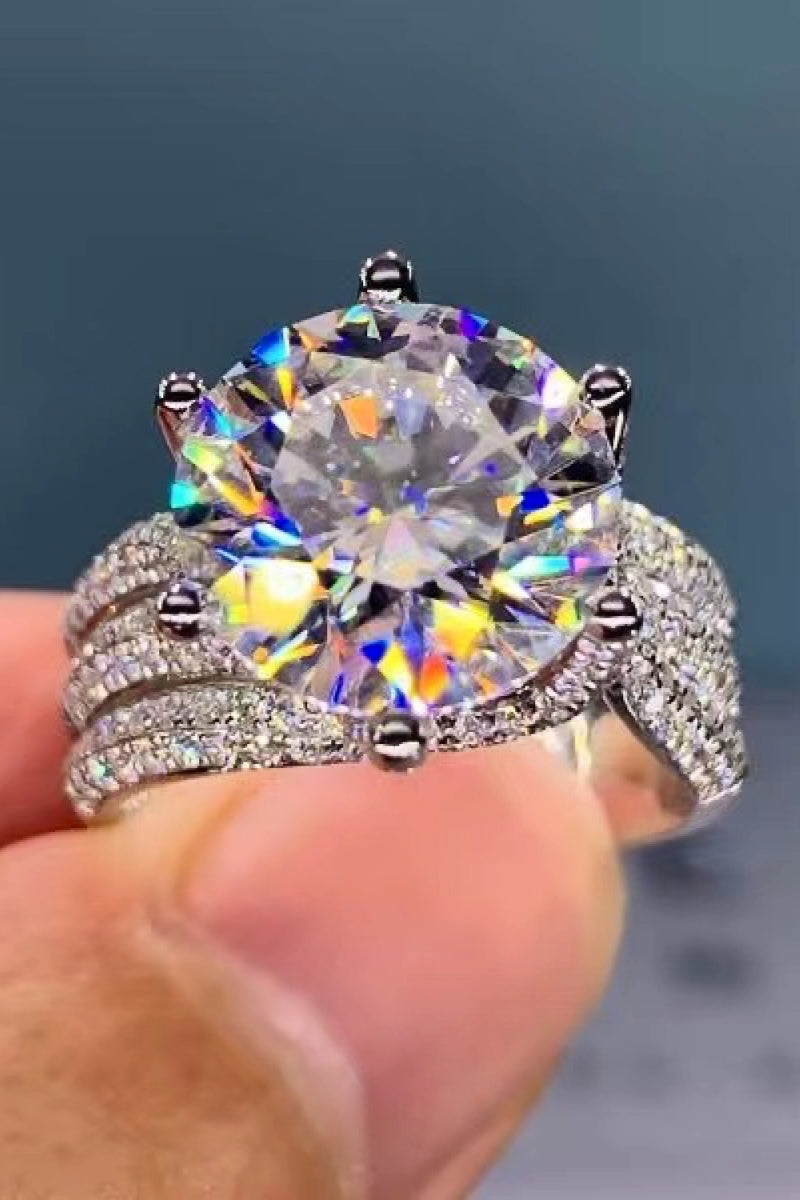 Captivating Brilliance: 3 Carat Moissanite Three-Layer Ring at Burkesgarb