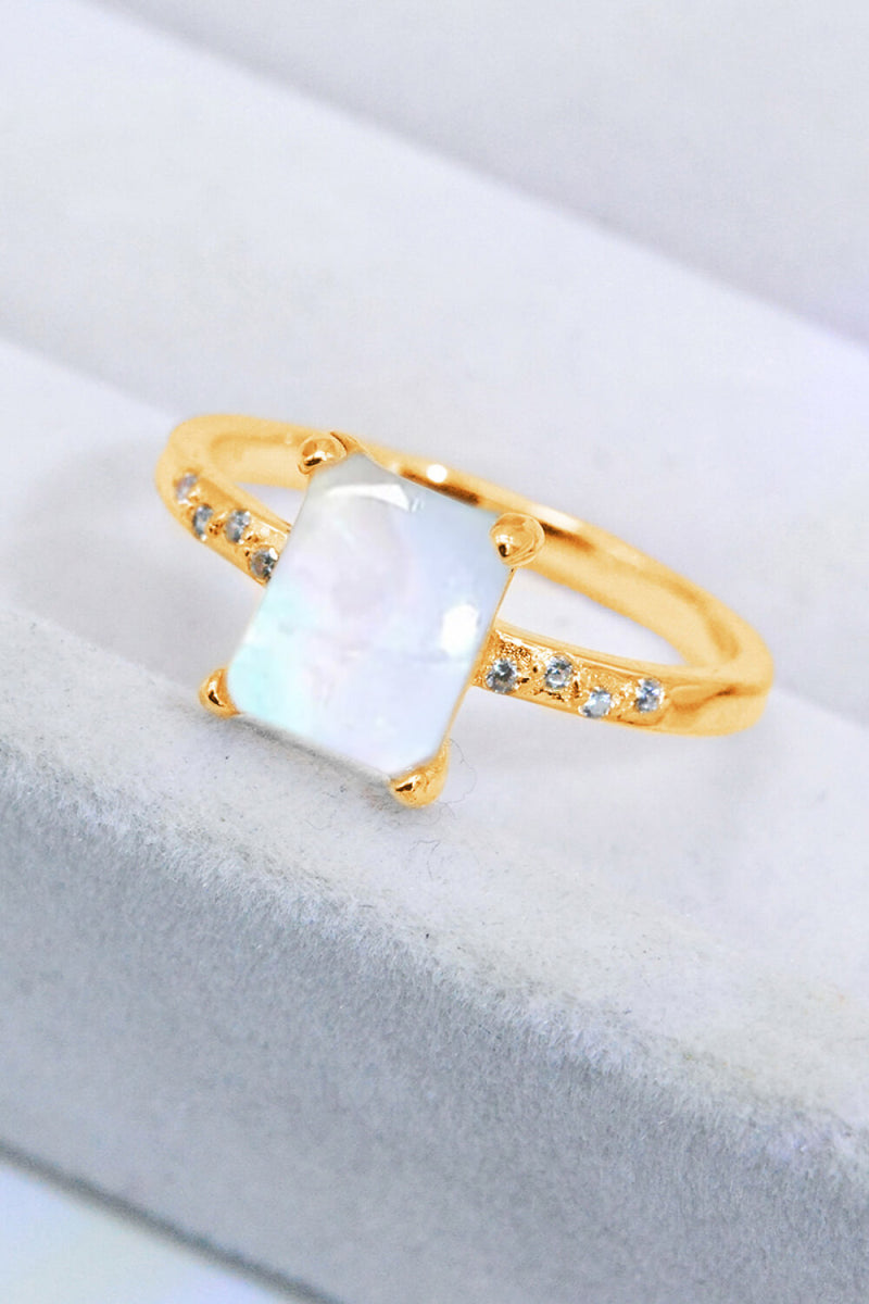 Radiant Elegance: Square Moonstone Ring at Burkesgarb