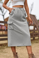 "Effortlessly Chic: Slit Denim Skirt by Burkesgarb | Stylish and Versatile Women's Bottom"