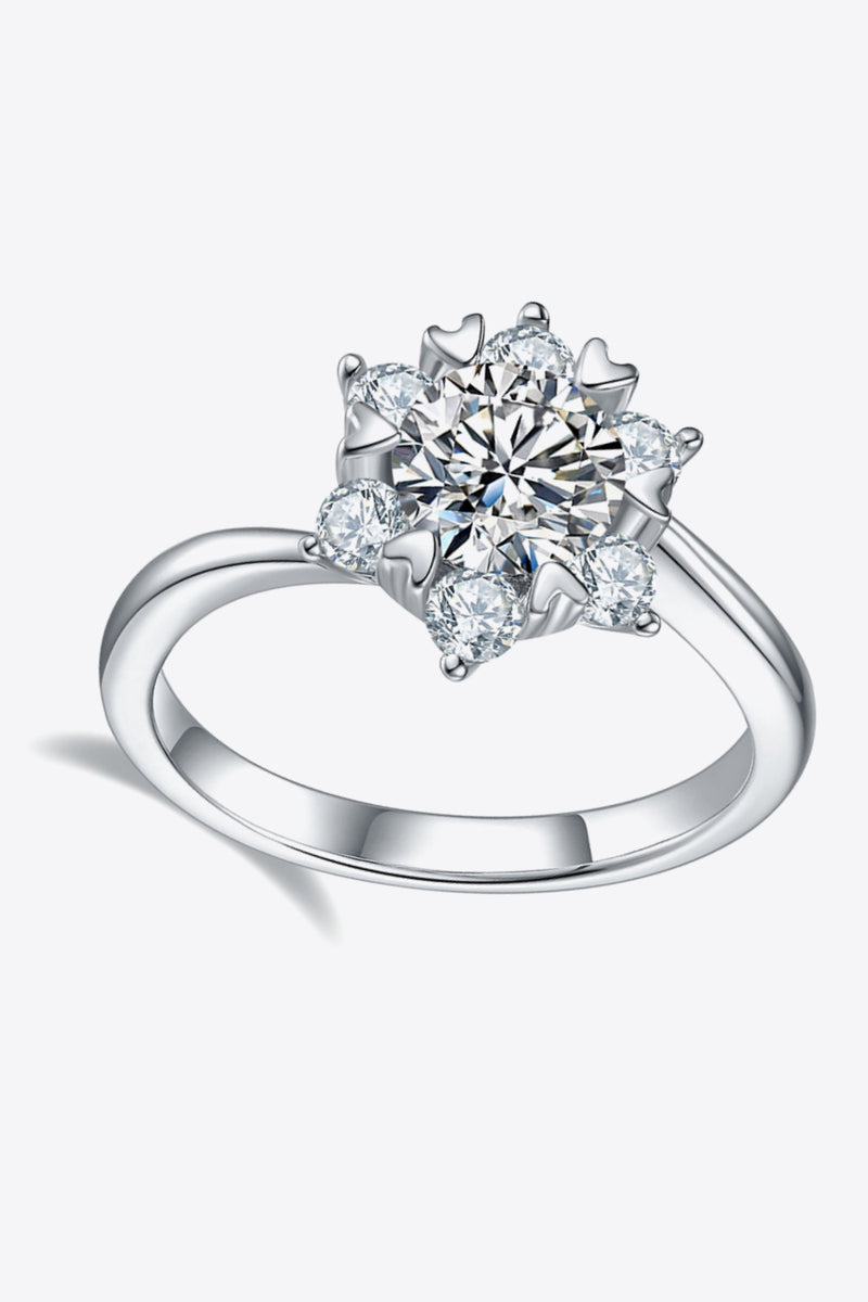 Radiant Brilliance: 1 Carat Moissanite Zircon Ring at Burkesgarb