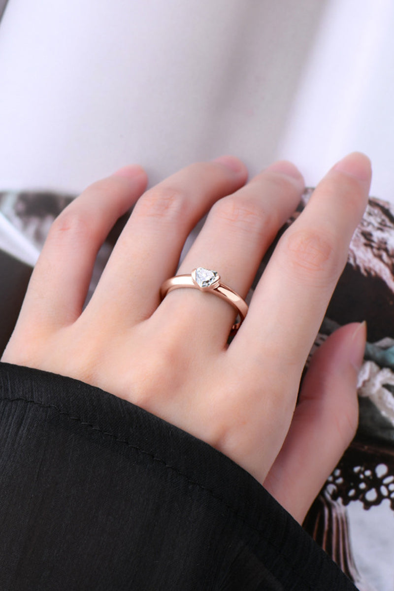 Express Your Love with the Moissanite 925 Sterling Silver Heart Solitaire Ring