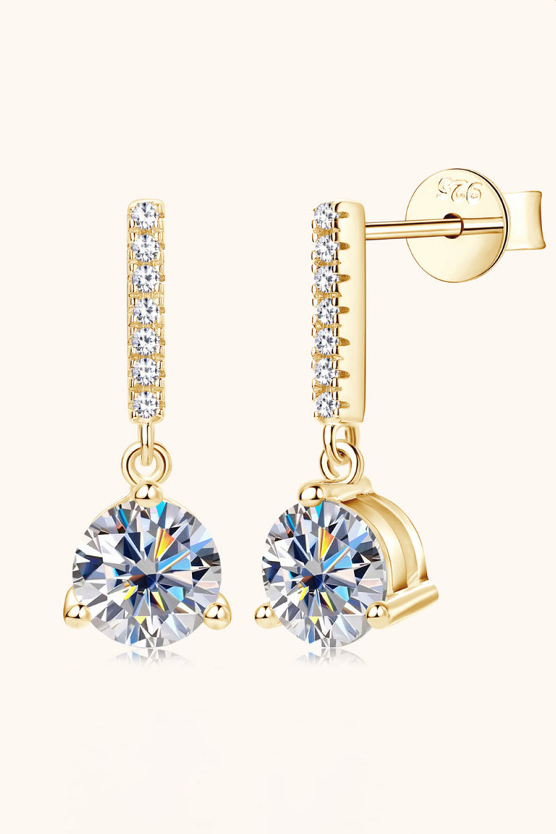 "Burkesgarb 2 Carat Moissanite Drop Earrings in 925 Sterling Silver"