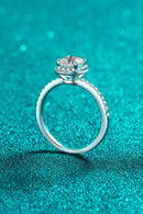 Elegant Brilliance: 1 Carat Moissanite 925 Sterling Silver Halo Ring at Burkesgarb