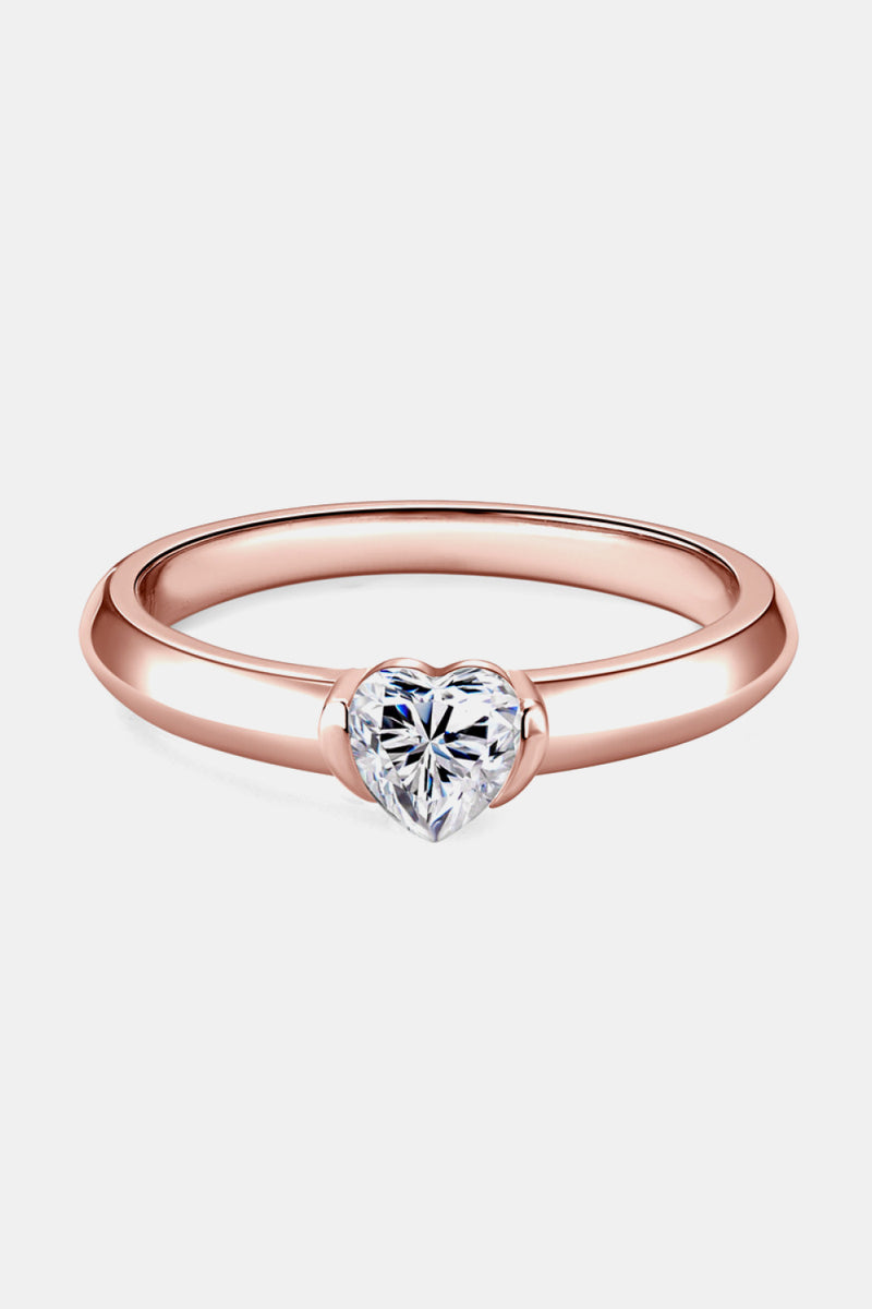 Express Your Love with the Moissanite 925 Sterling Silver Heart Solitaire Ring