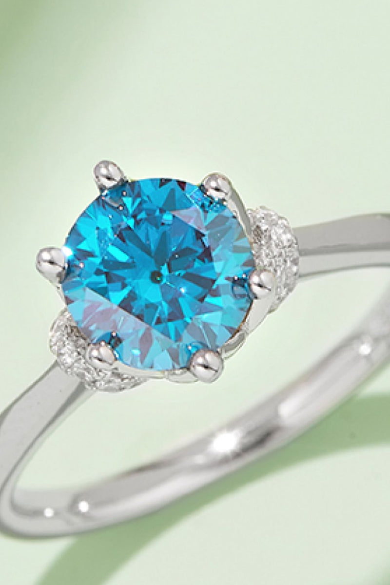 "Burkesgarb Contrast Ring: 1 Carat Moissanite in 925 Sterling Silver"