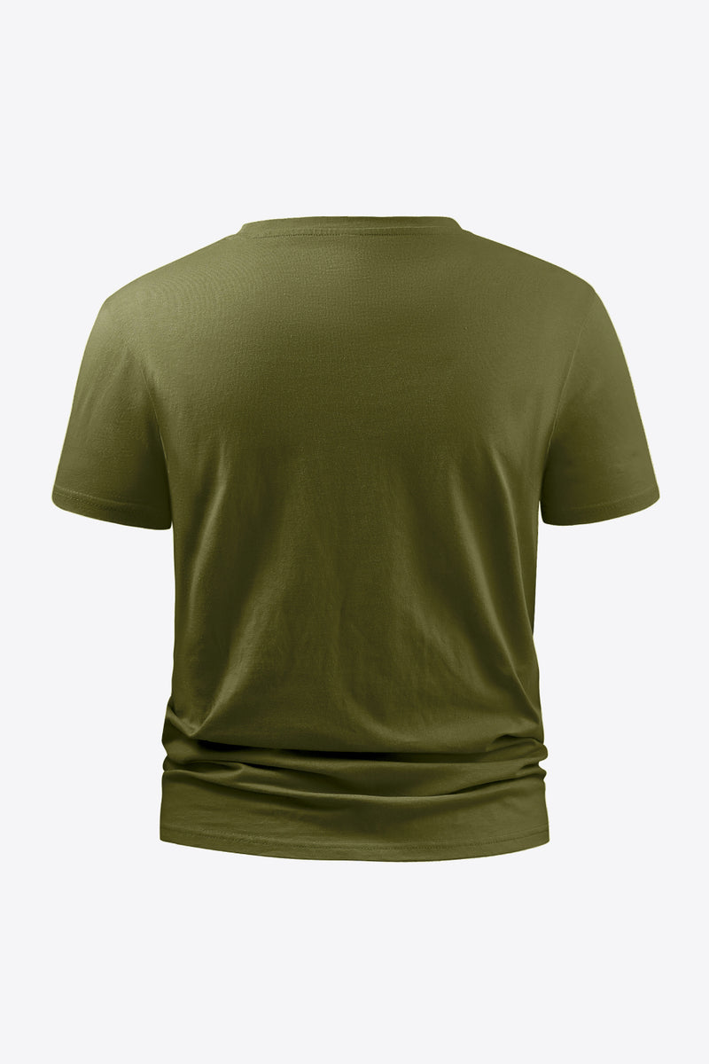 "Classic and Comfortable: Round Neck Short Sleeve Cotton T-Shirt by Burkesgarb | Essential Men's Casual Wear"