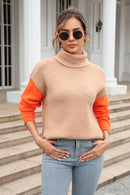 Stay Warm and Stylish with the Turtleneck Slit Sweater at Burkesgarb