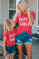 Spread Happiness with our Girls' 'Happy Girl' Short Sleeve T-Shirt at Burkesgarb