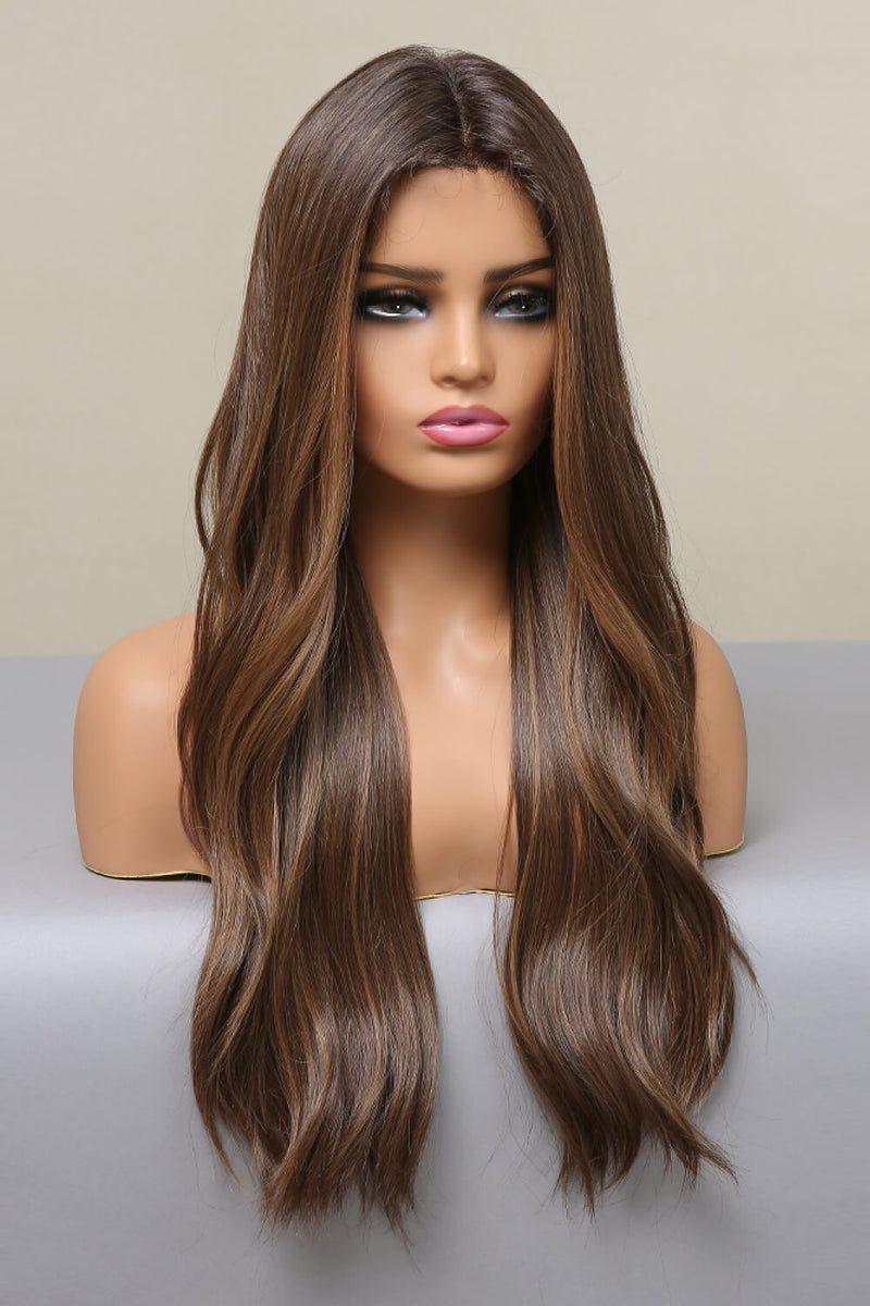 Heat-Safe Glamour: 13*2" Lace Front Synthetic Wig, Long Wave 26" Length, 150% Density