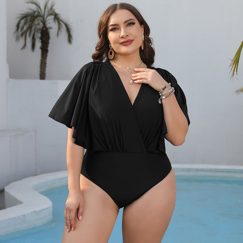 Flattering and Fashionable: Plus Size One-Piece Swimsuit at Burkesgarb