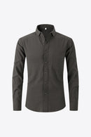 Classic Elegance and Timeless Style: Buttoned Long-Sleeve Collared Shirt