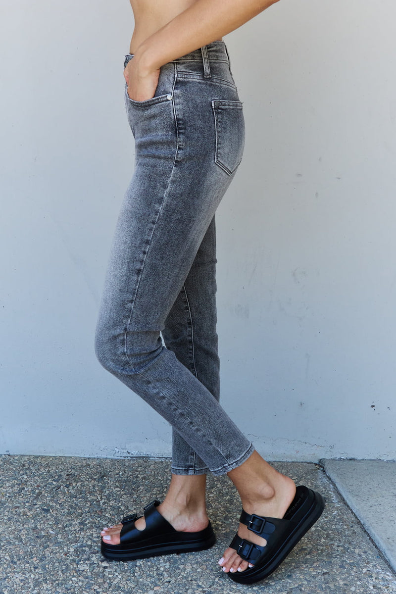 "Step into Retro Chic with Burkesgarb's High Waisted Button Fly Wide Leg Jeans | Trendy and Comfortable Denim"