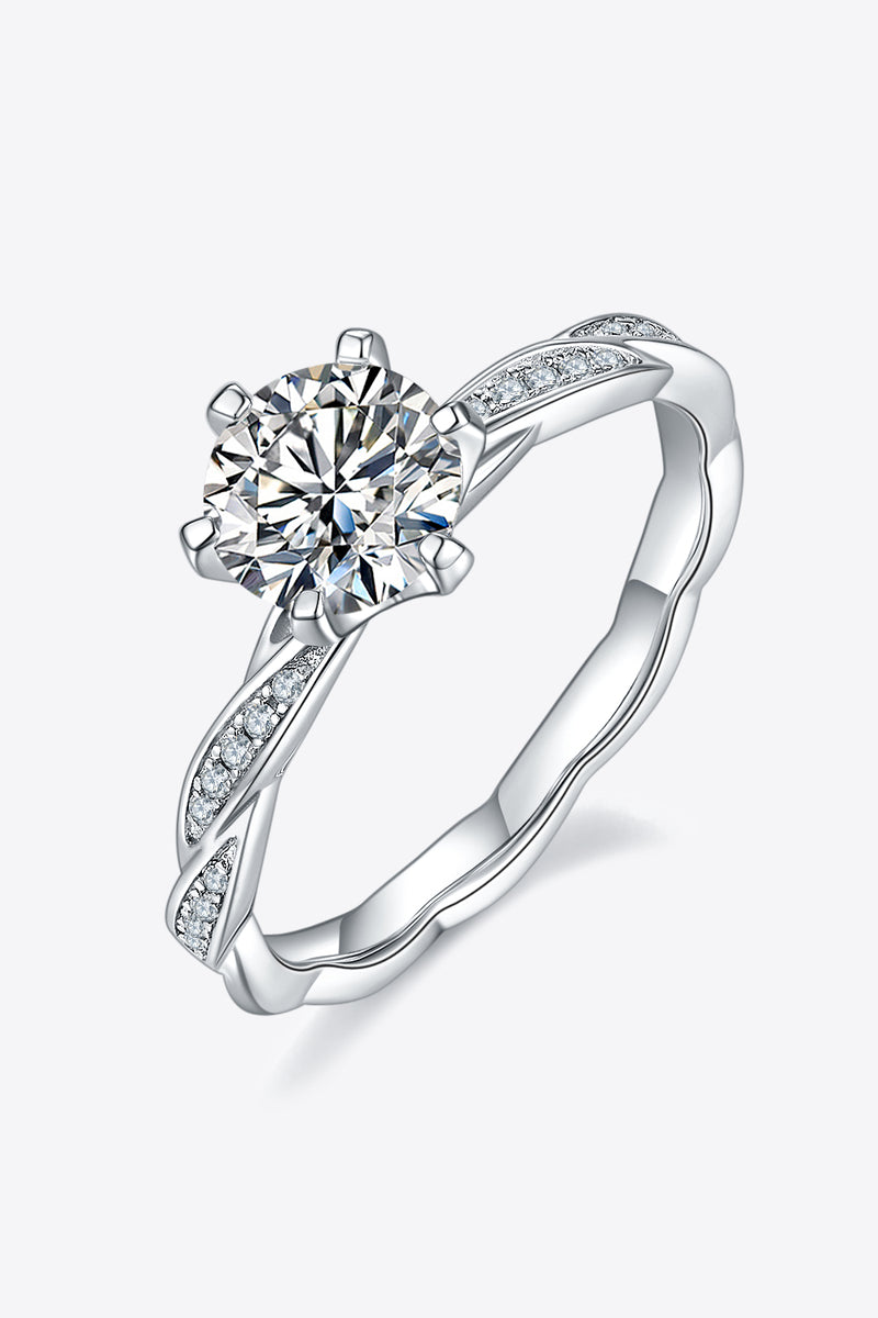 Elegance Redefined: 1 Carat Moissanite 925 Sterling Silver Ring at Burkesgarb