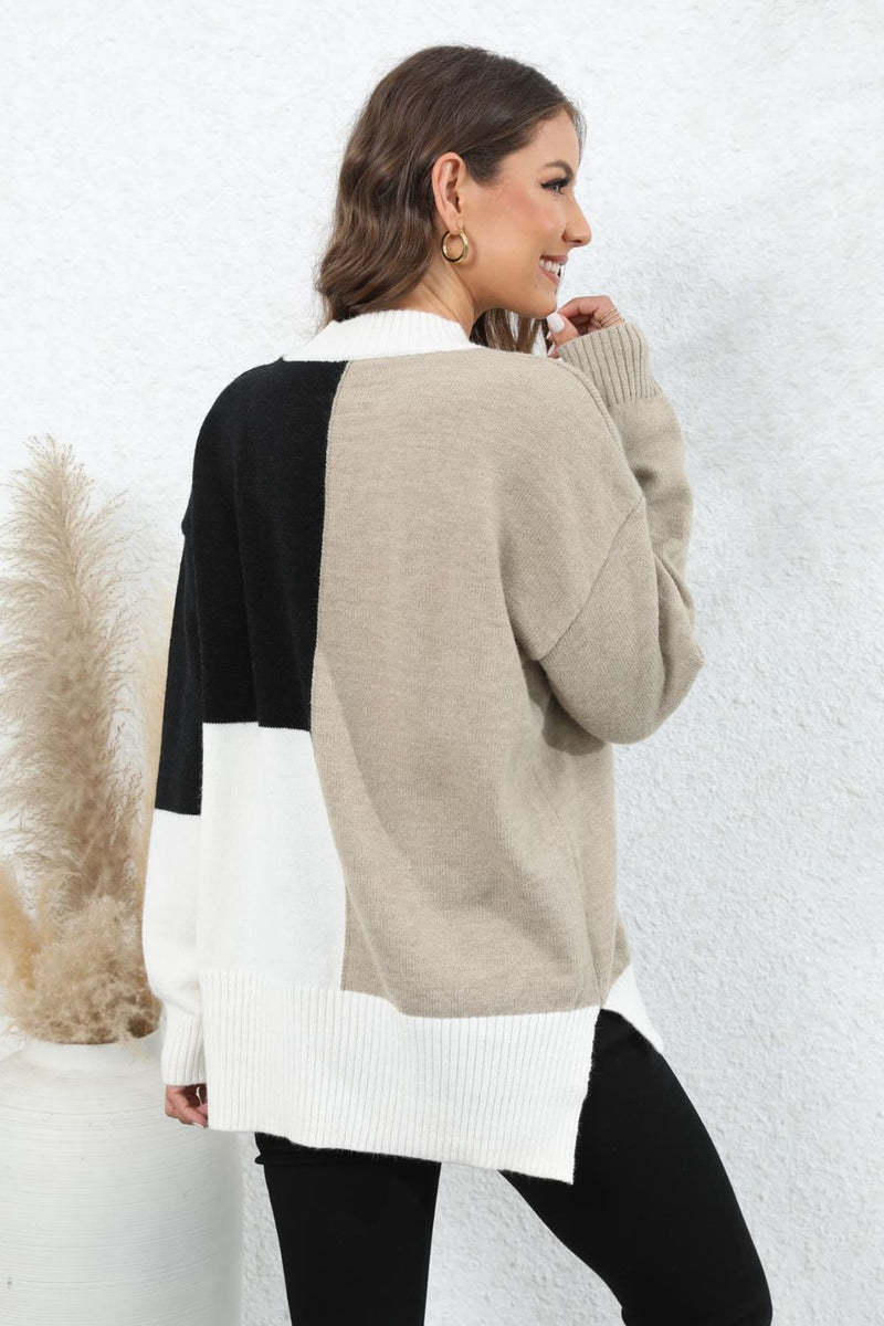 Cozy Elegance: Crewneck Drop Shoulder Sweater for Effortless Style