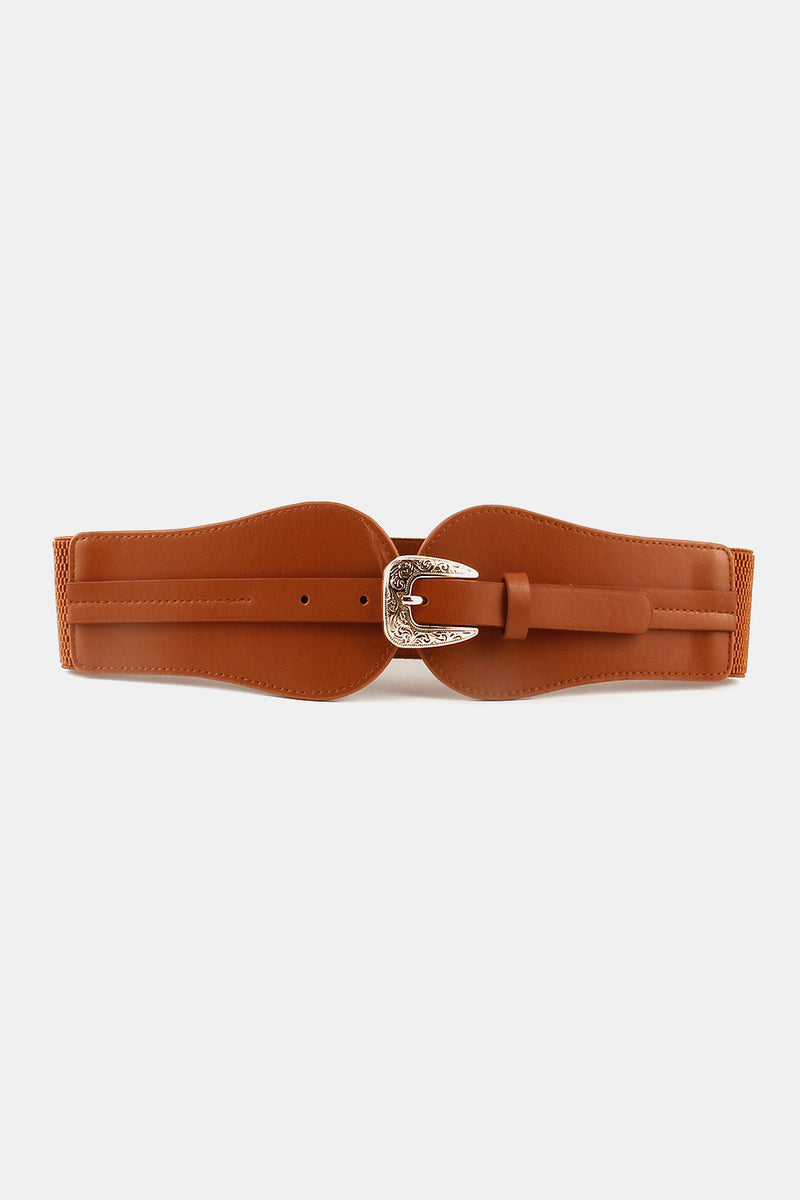 Complete Your Look with Burkesgarb Wide Elastic Belt with Alloy Buckle