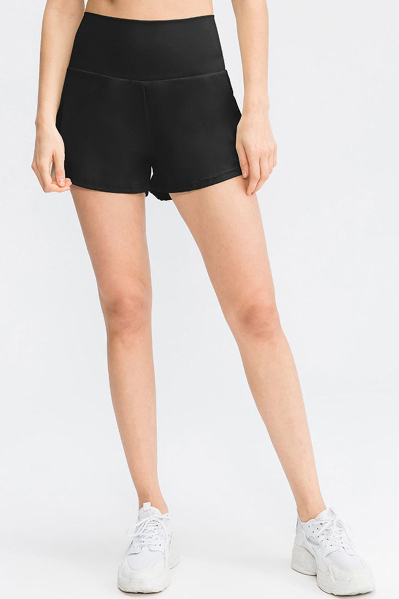 Functional and Stylish: Wide Waistband Sports Shorts with Pockets at Burkesgarb