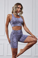 Unleash Your Wild Side with the Animal Print Sports Bra and Shorts Set at Burkesgarb