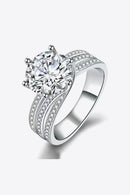 Captivating Brilliance: 3 Carat Moissanite Three-Layer Ring at Burkesgarb