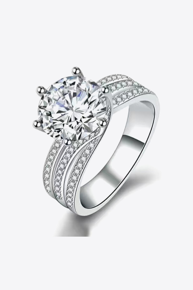 Captivating Brilliance: 3 Carat Moissanite Three-Layer Ring at Burkesgarb