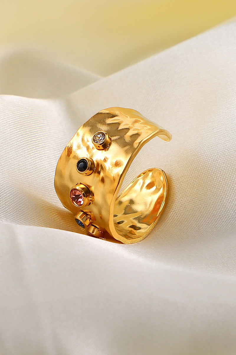 18K Gold-Plated Zircon Ring at Burkesgarb