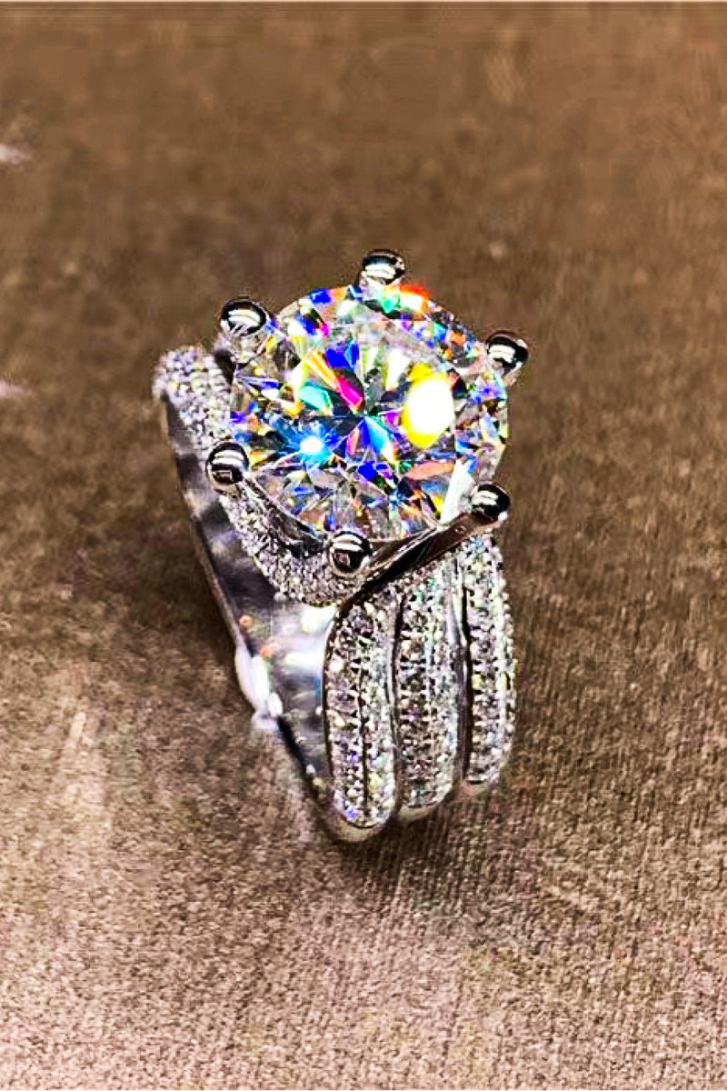 Captivating Brilliance: 3 Carat Moissanite Three-Layer Ring at Burkesgarb