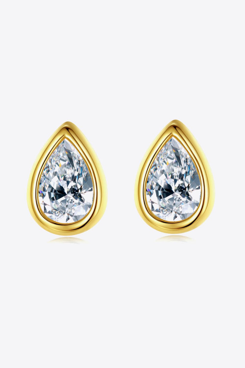 Elevate Your Style with Zircon Teardrop 925 Sterling Silver Stud Earrings by Burkesgarb