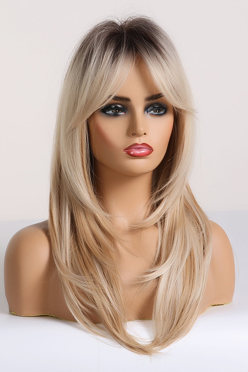Effortlessly Glamorous: Mid-Length Wave Synthetic Wigs 24'' at Burkesgarb