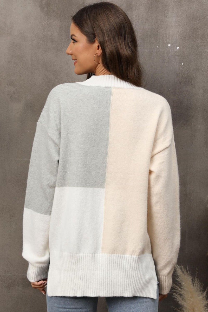 Cozy Elegance: Crewneck Drop Shoulder Sweater for Effortless Style