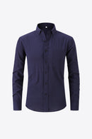 Classic Elegance and Timeless Style: Buttoned Long-Sleeve Collared Shirt