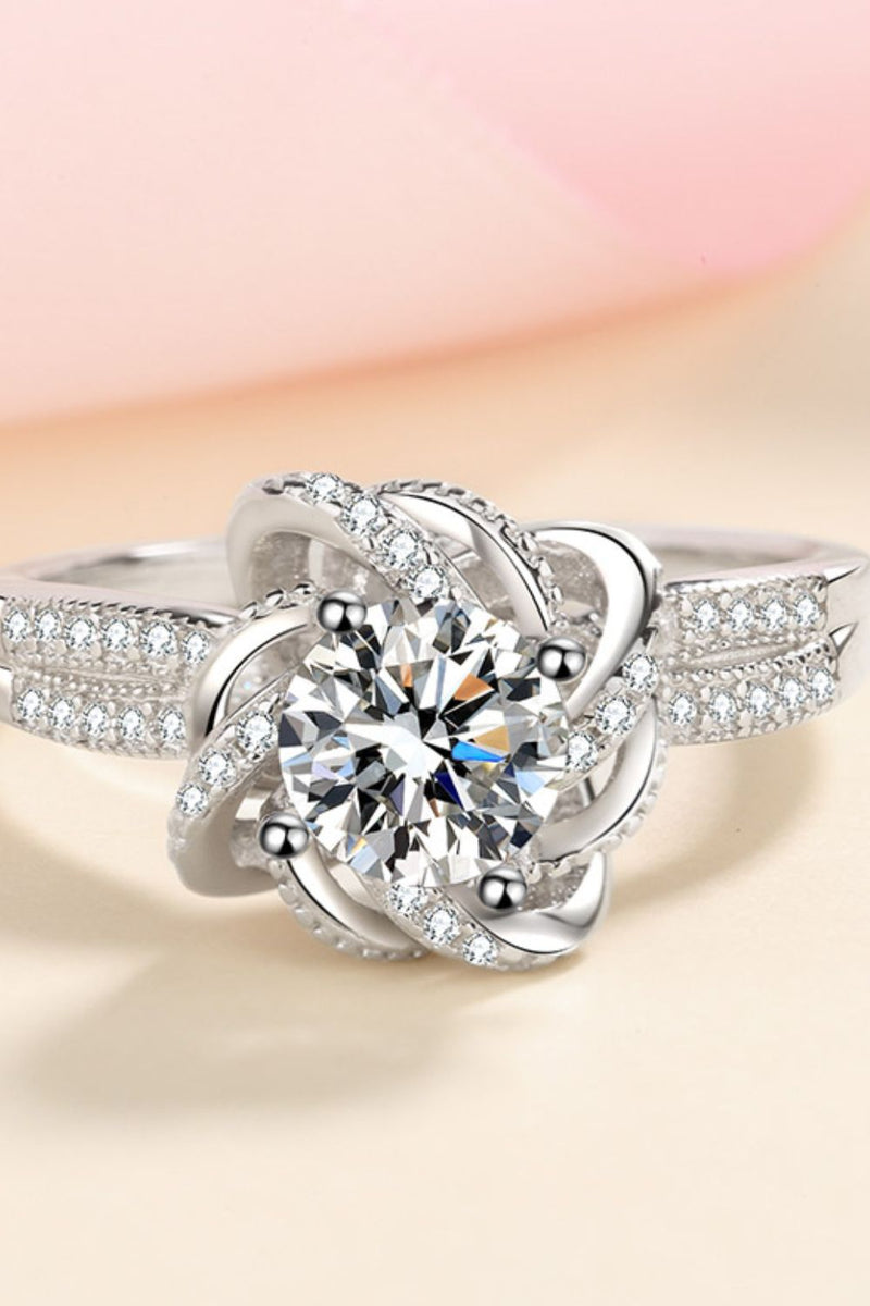 Elegant and Sparkling: 1 Carat Moissanite 925 Sterling Silver Ring | Burkesgarb