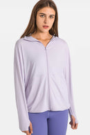 Stay Cozy and Stylish with the Zip Up Dropped Shoulder Hooded Sports Jacket at Burkesgarb