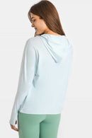 Stay Cozy and Stylish with the Zip Up Dropped Shoulder Hooded Sports Jacket at Burkesgarb