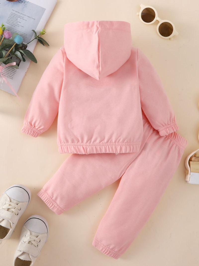 Adorable and Stylish: Baby Two-Tone Hoodie and "Little Boss" Joggers Set at Burkesgarb