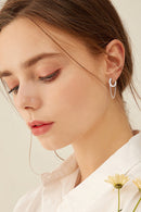 Add a Touch of Glamour with Moissanite 925 Sterling Silver Huggie Earrings with Chain