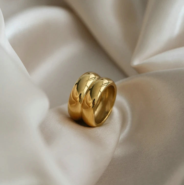 Elegant Gold Double Ridge Ring at Burkesgarb - Shop Now