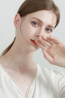 Add a Touch of Glamour with Moissanite 925 Sterling Silver Huggie Earrings with Chain