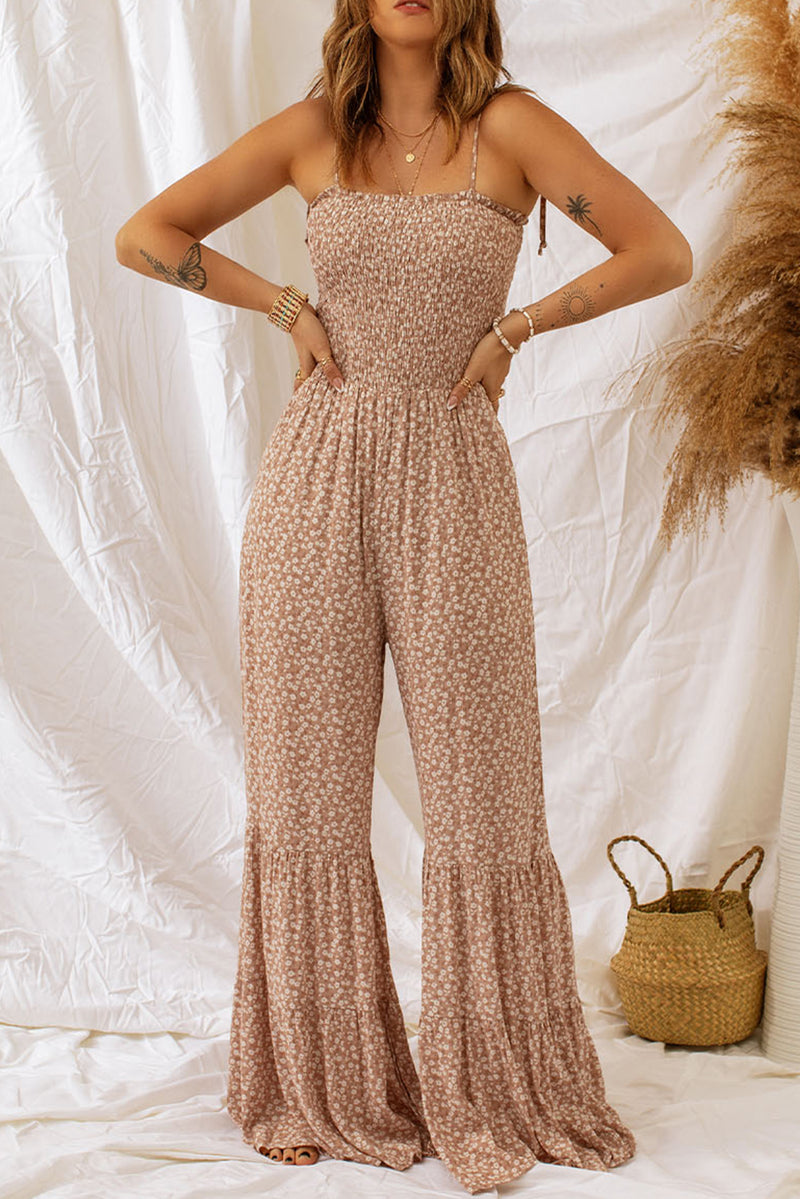 "Uniquely Chic: Smocked Wide Leg Jumpsuit by Burkesgarb | Stand Out with Stylish and Comfortable Women's Fashion"