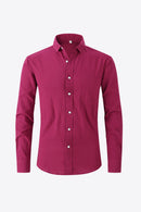 Classic Elegance and Timeless Style: Buttoned Long-Sleeve Collared Shirt