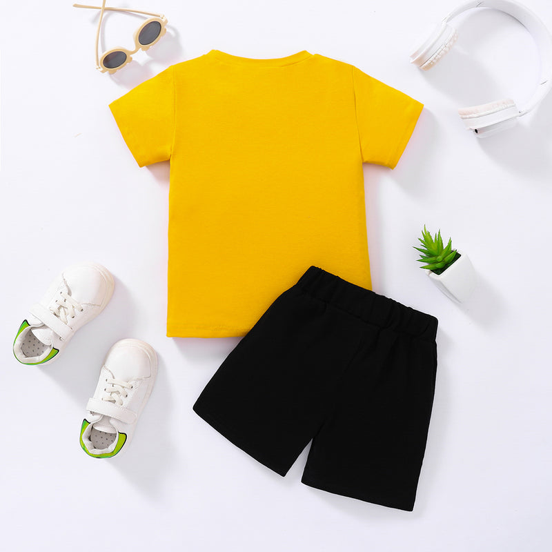 Adorable and Playful Kids IT WAS PAPA'S IDEA Graphic Tee and Shorts Set | Burkesgarb