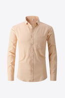Classic Elegance and Timeless Style: Buttoned Long-Sleeve Collared Shirt