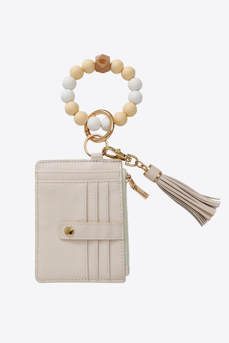 "Stay Stylish and Organized with the Beaded Bracelet Keychain with Wallet by Burkesgarb"