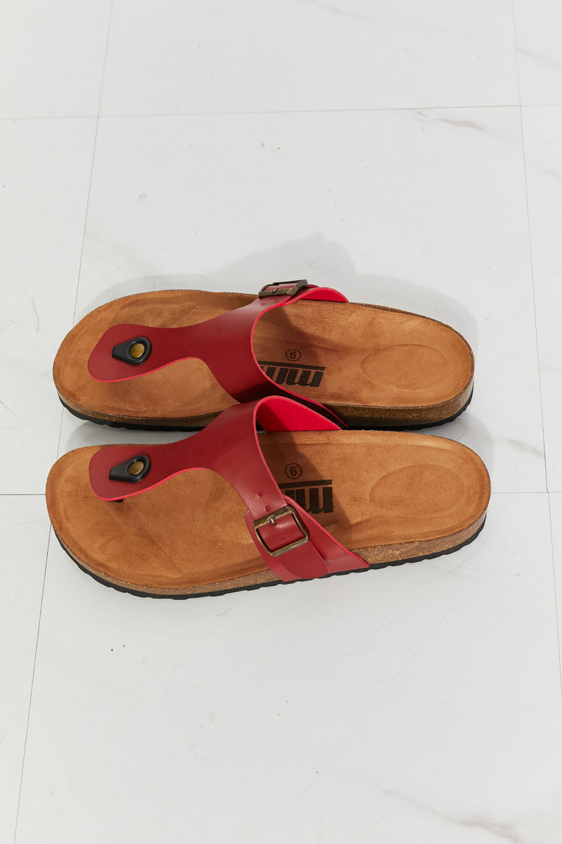 Stay Comfortable and Stylish with MMShoes Drift Away T-Strap Flip-Flop in Wine at Burkesgarb